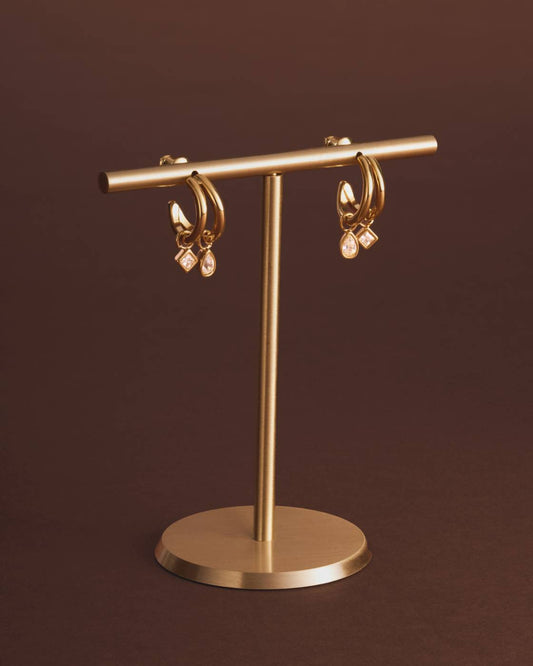 Champagne Hour Waterproof Gold Small Drop Earrings