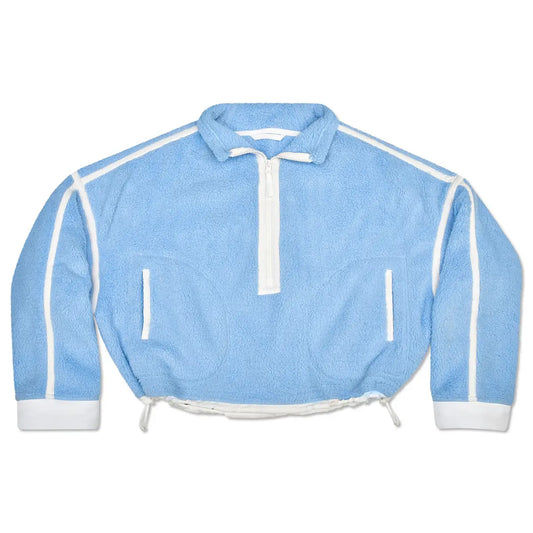 1/2 Zip Blue & White Sherpa Pullover