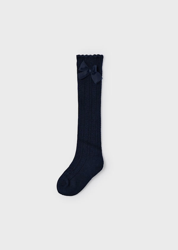 Navy Heather Girl Knee High Socks