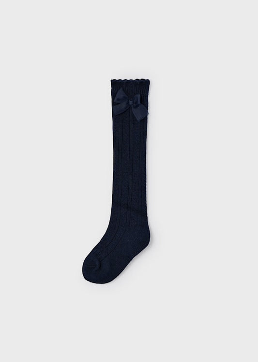 Navy Heather Girl Knee High Socks