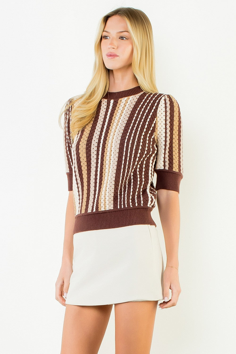 Multi Colored Stripe Knit Top