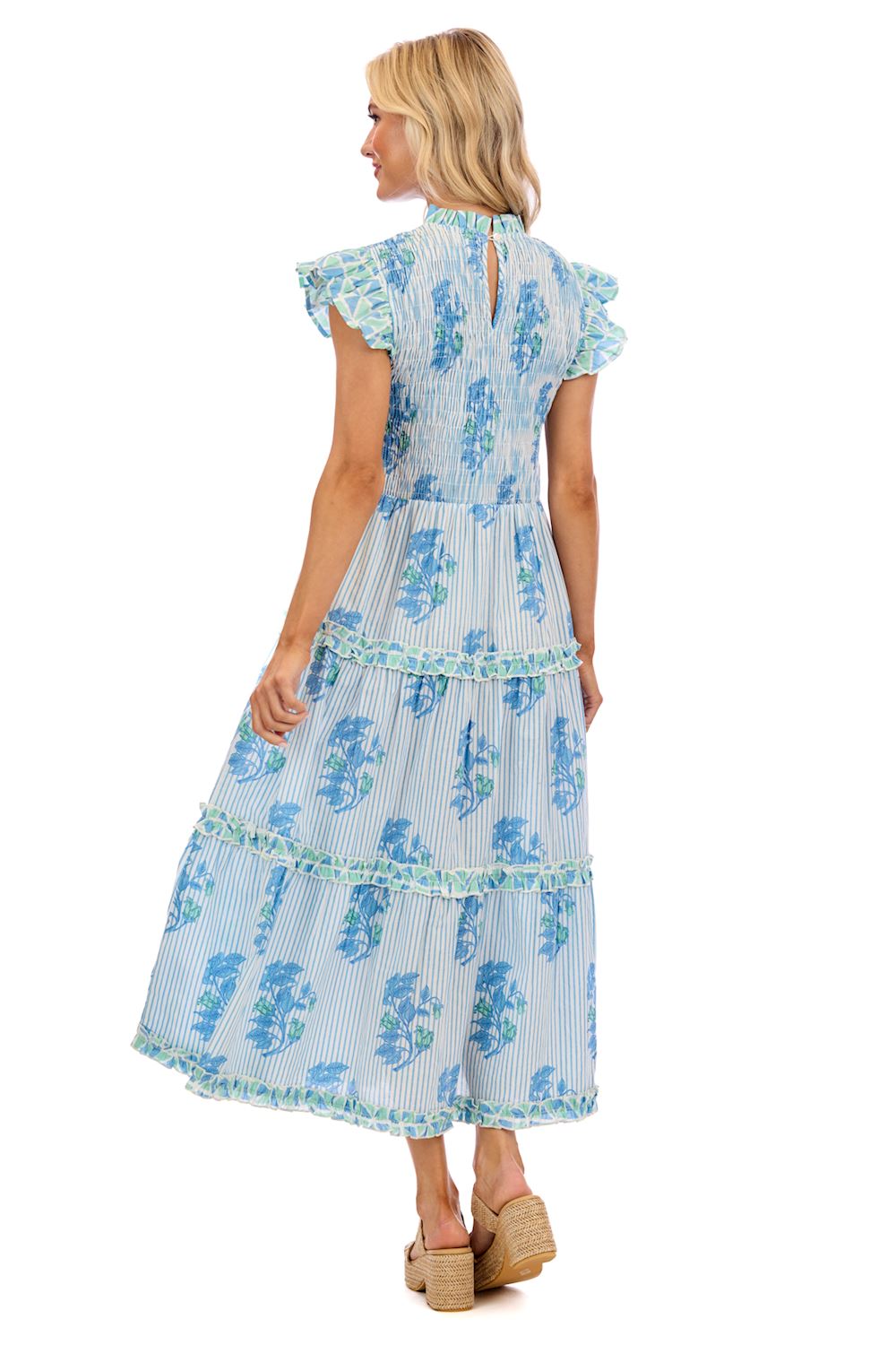 Floral Perin Smocked Midi Dress