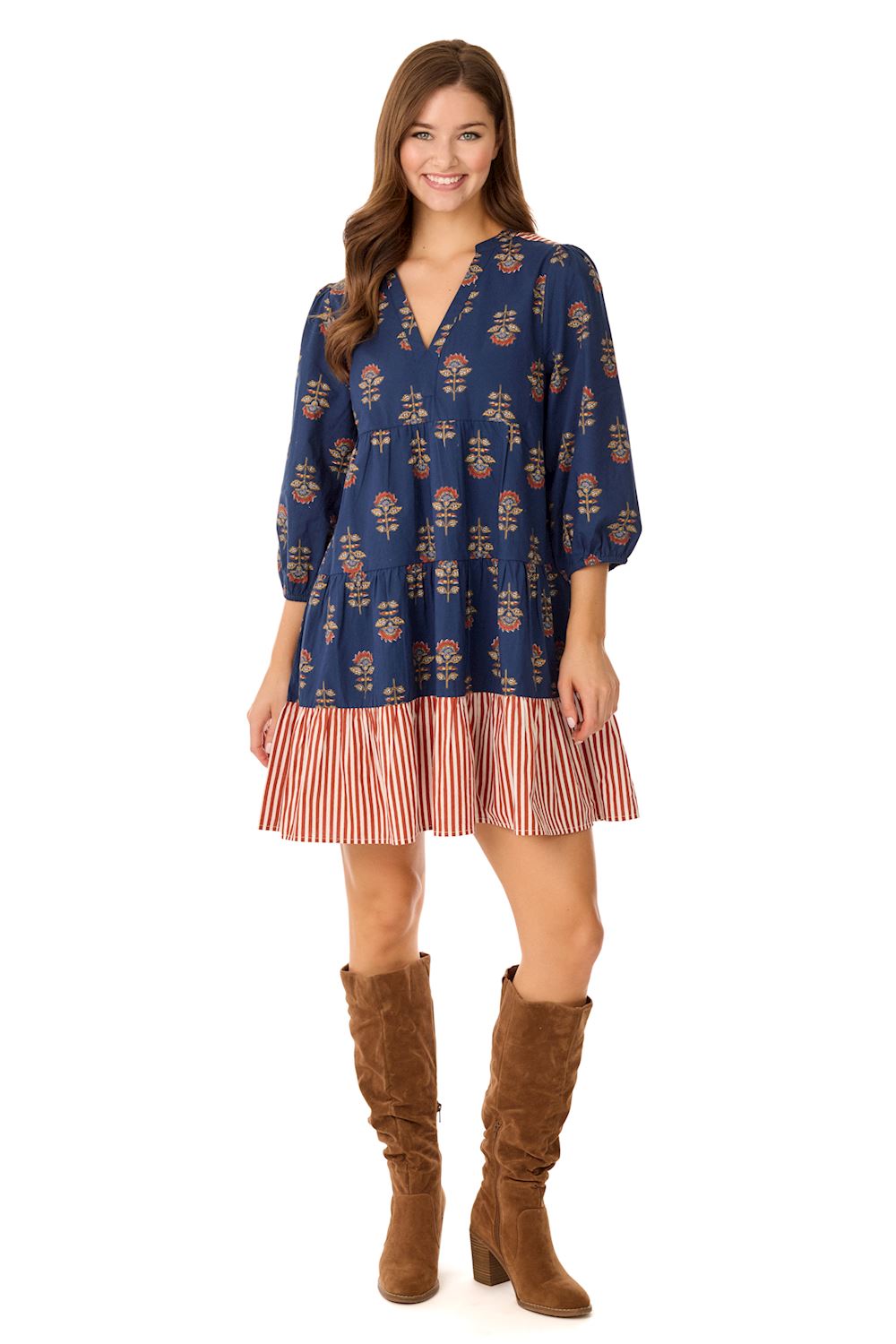 Navy Harvest Tunic Dress