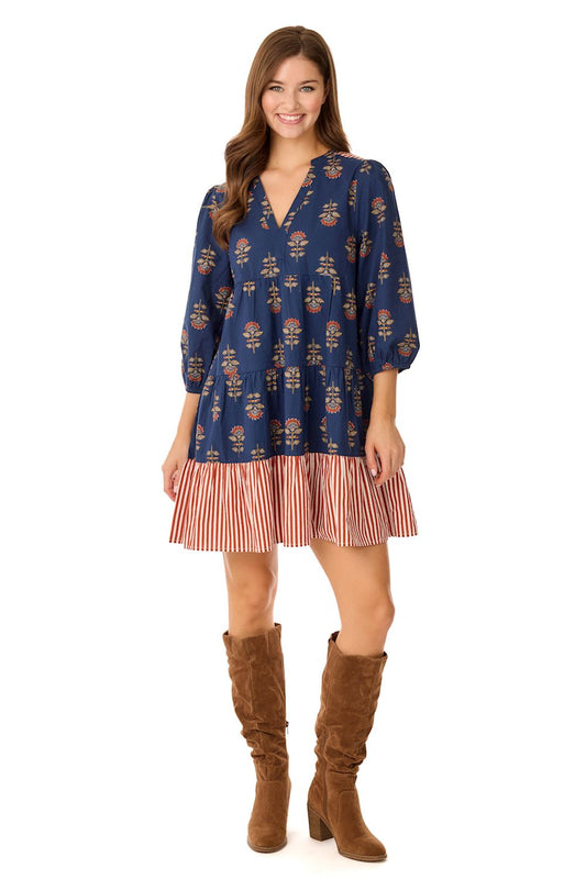 Navy Harvest Tunic Dress