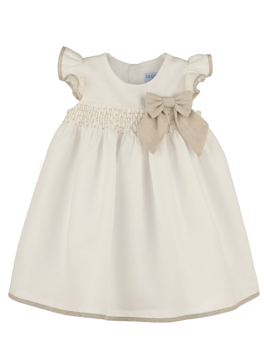 Ivory Linen Honey Comb Dress