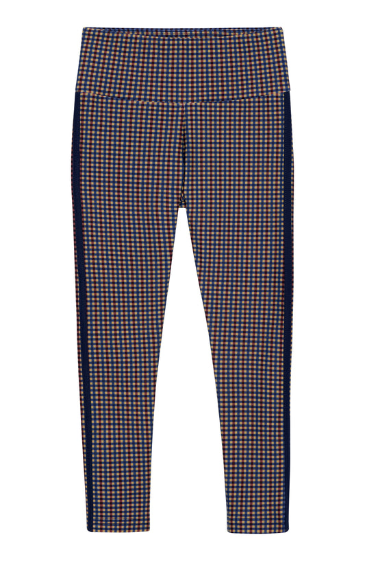Navy/Brown Gingham Legging