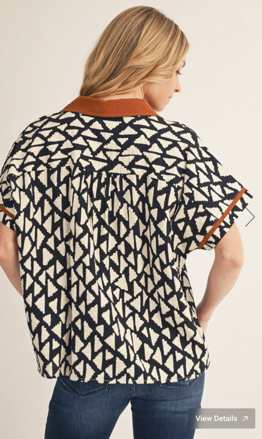 Contrast Accent Loose Fit Top