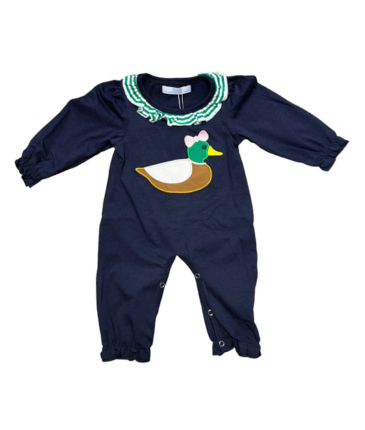 Mallard W/ Bow Applique Romper