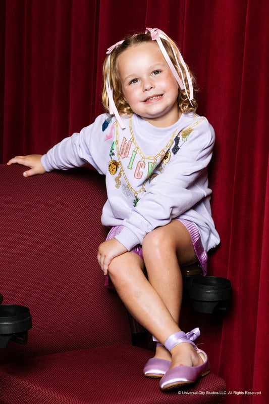 Kids Lavender Wicked Charm Necklace Sweatshirt