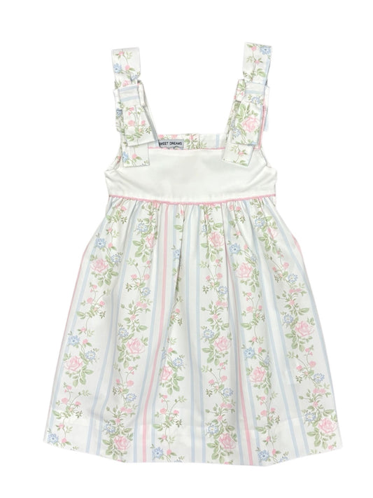 Valerie Blue/Pink Vine Floral Print Dress