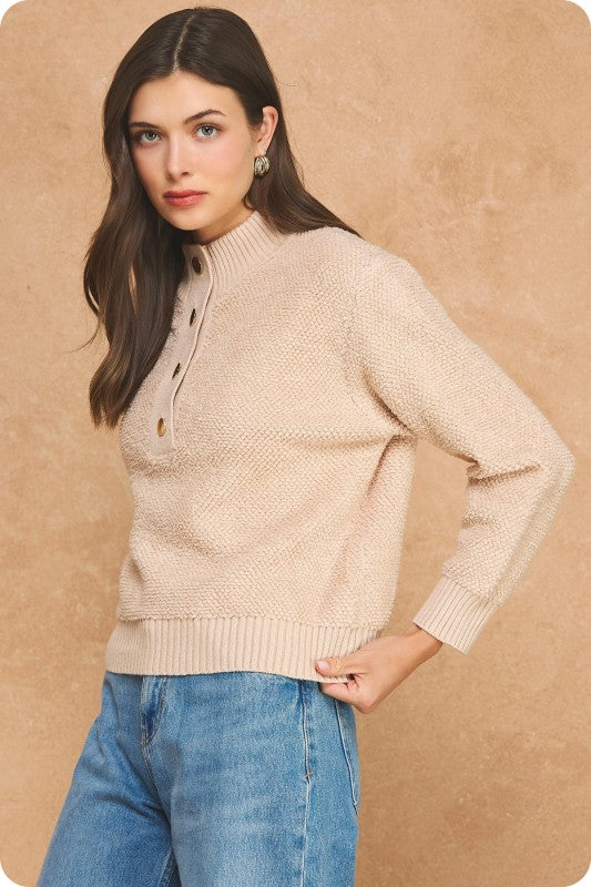 Taupe Henley Pullover