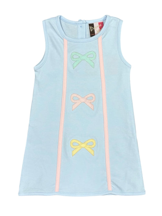 Hadley Bow A-Line Dress Light Blue
