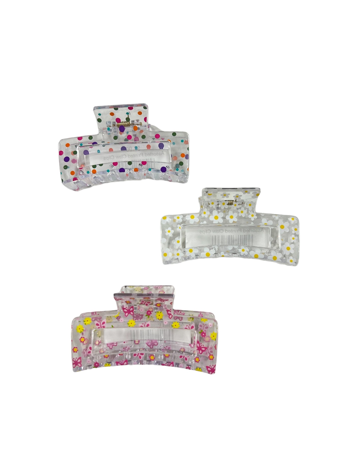 Assorted Printed Claw Clips