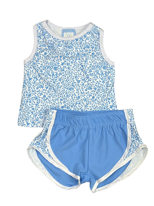 Blue Floral Tank Top
