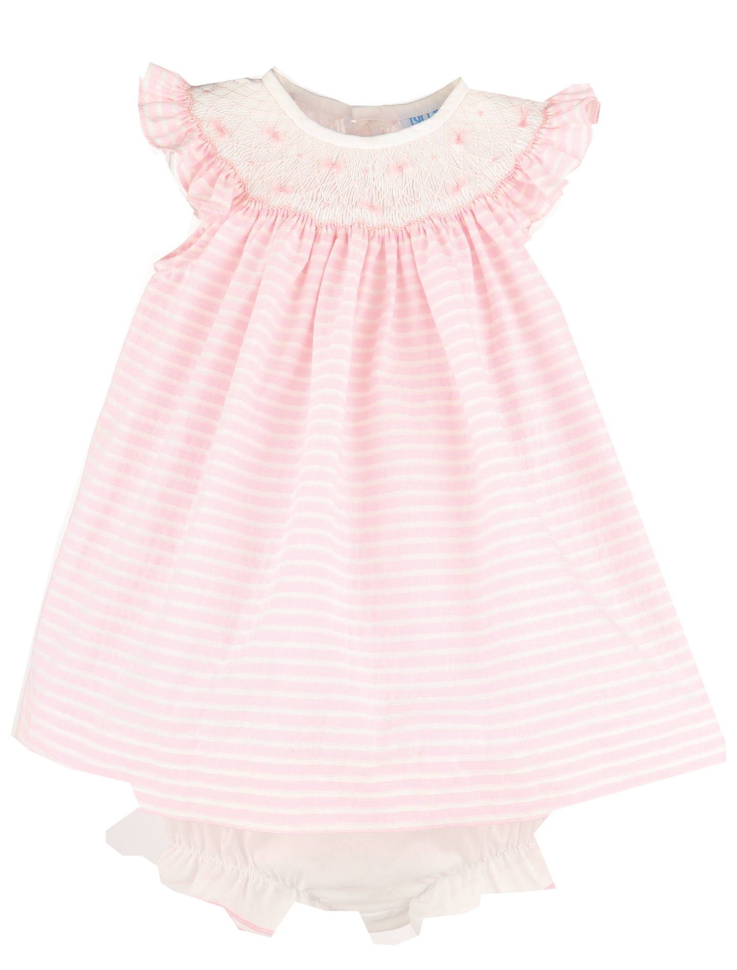 Pink Plumeti Stripes Bishop Dress