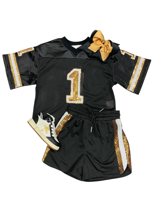 Black & Gold Jersey Set