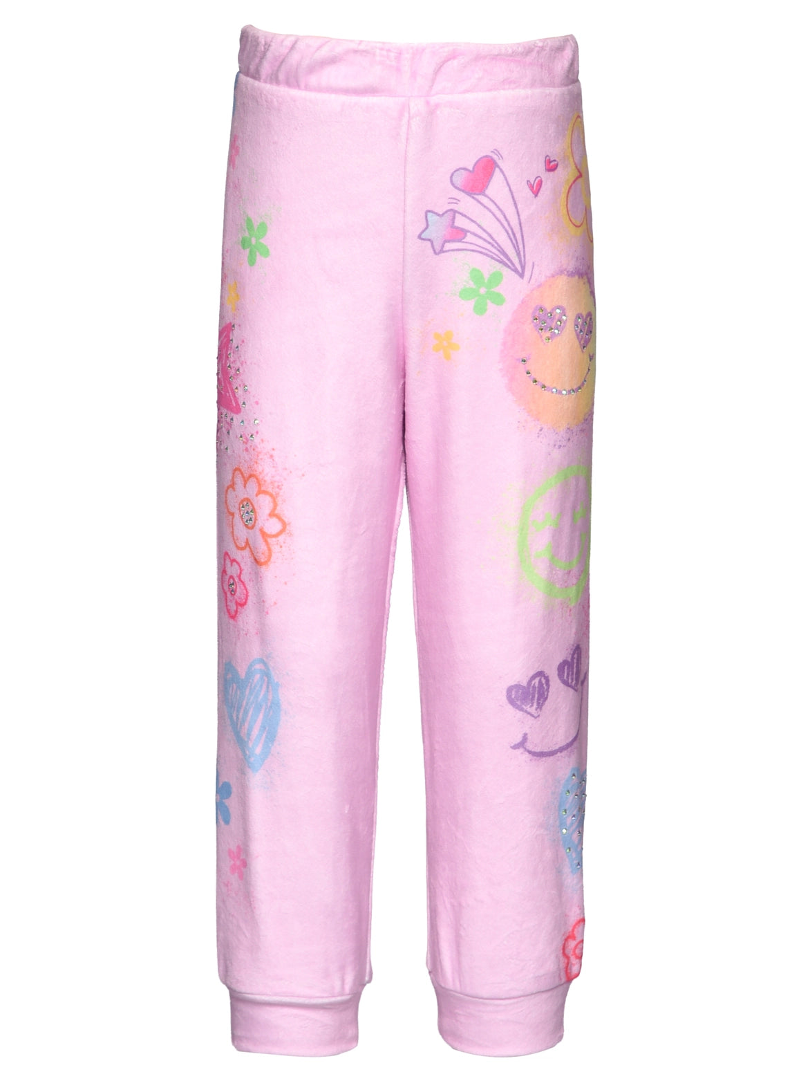 Pink Printed Velour Joggers
