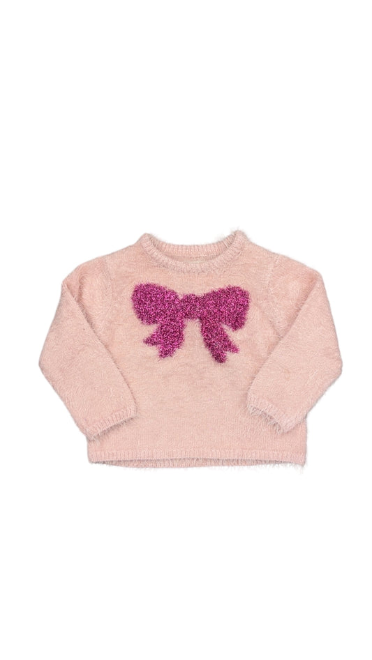 Shiny Bow furry Sweater