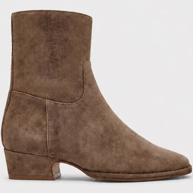 Dorene Ankle Booties - Taupe Suede