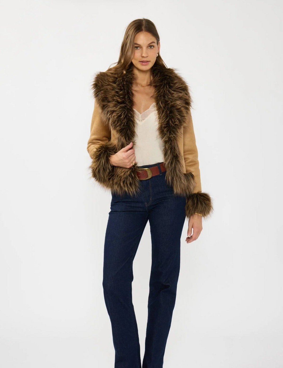 Faux Shearling Trim Jacket