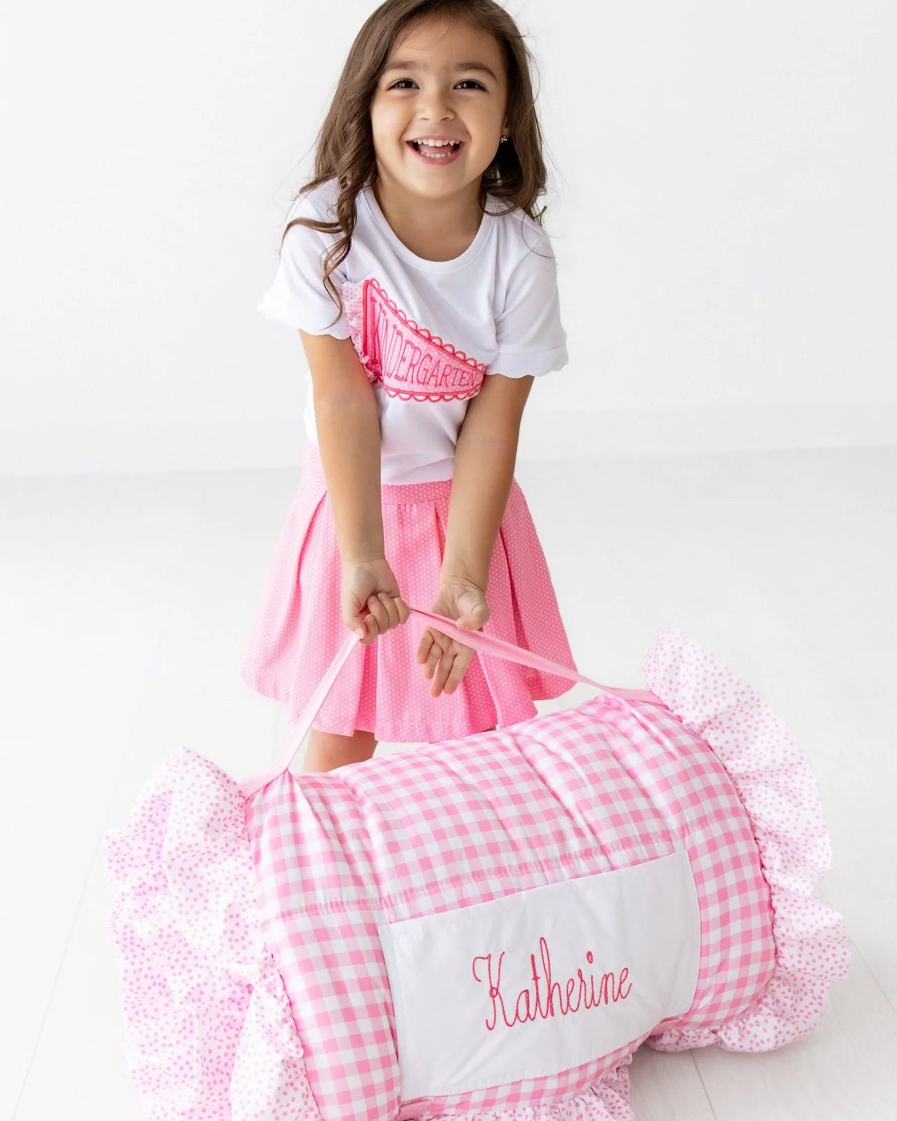 Pink Gingham Ruffle Nap Mat
