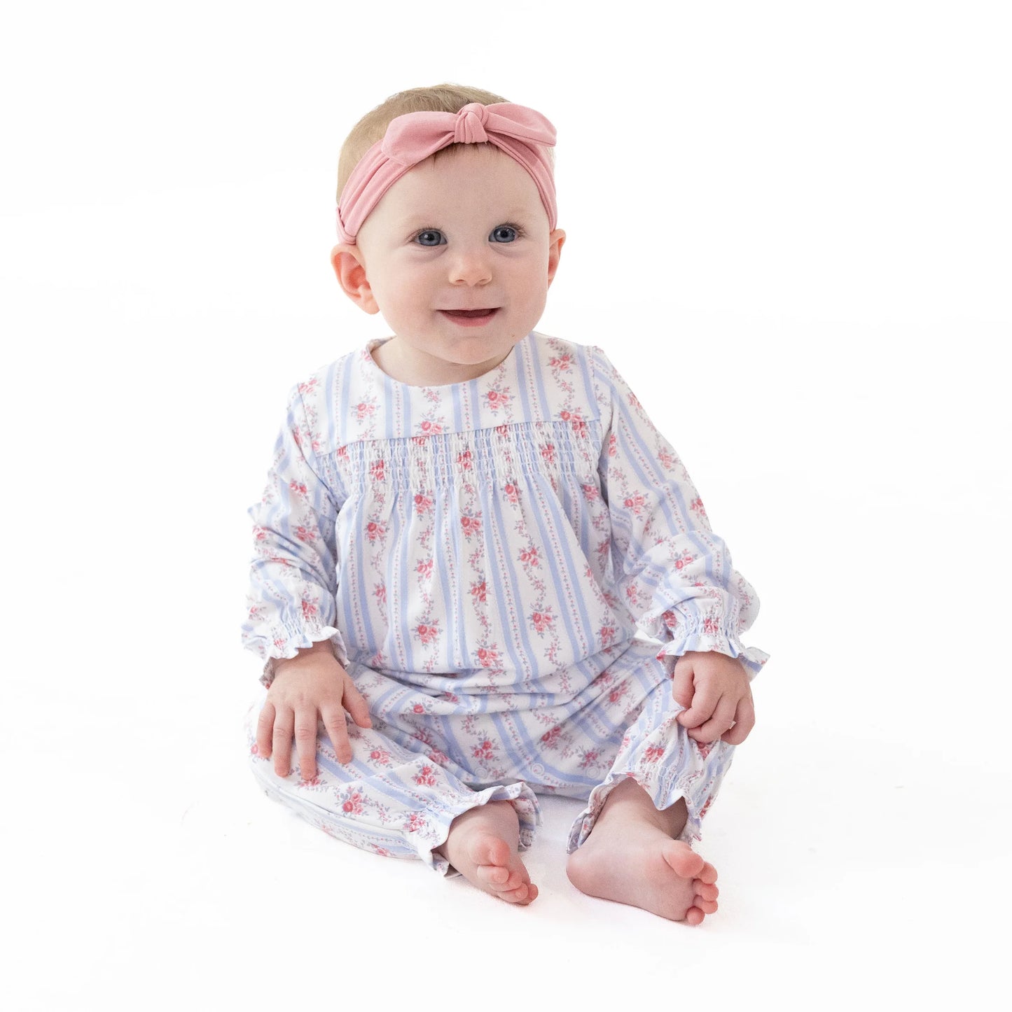 Anna Floral Stripe L/S Romper