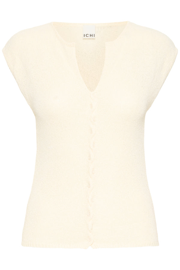 Ivory Button Detail Knit Top