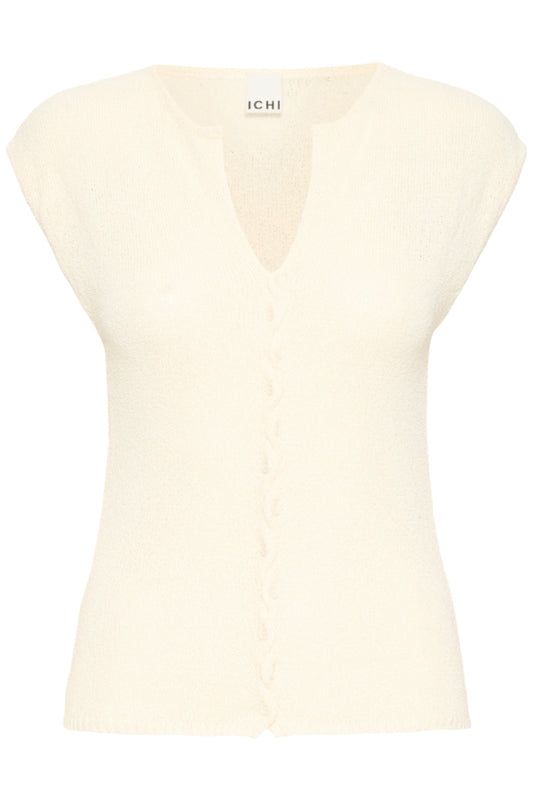 Ivory Button Detail Knit Top
