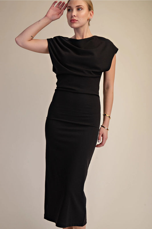 Draped Black Dress