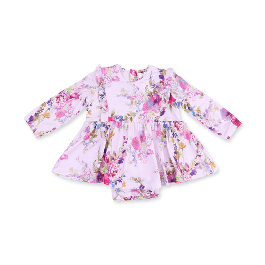 Dahlia Floral LS Ruffle Twirl Dress