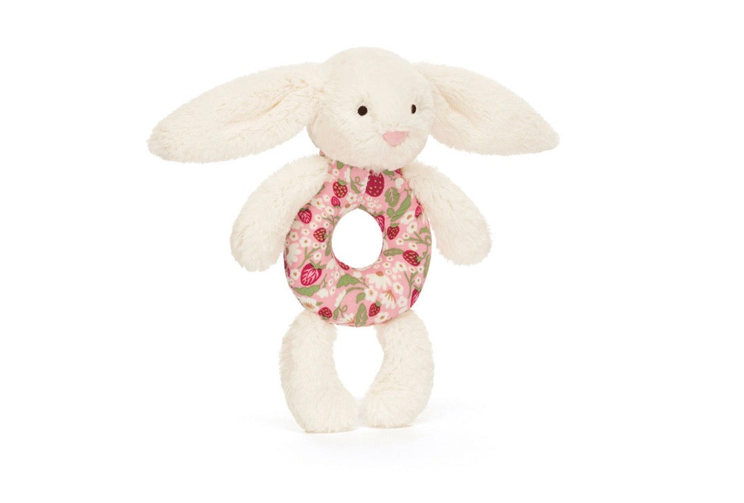 Blossom Cream Bunny ‘Berry’ Ring Rattle