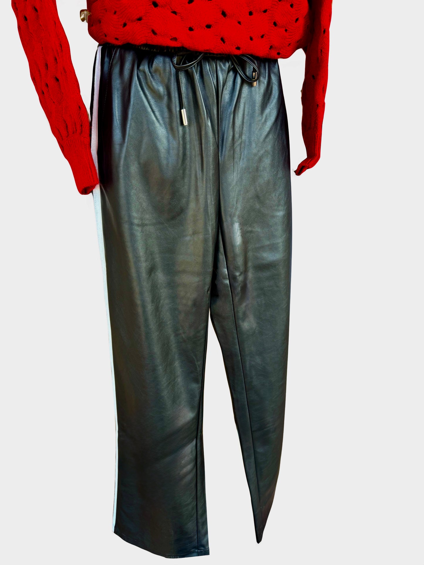 Leather Track Pant - Black