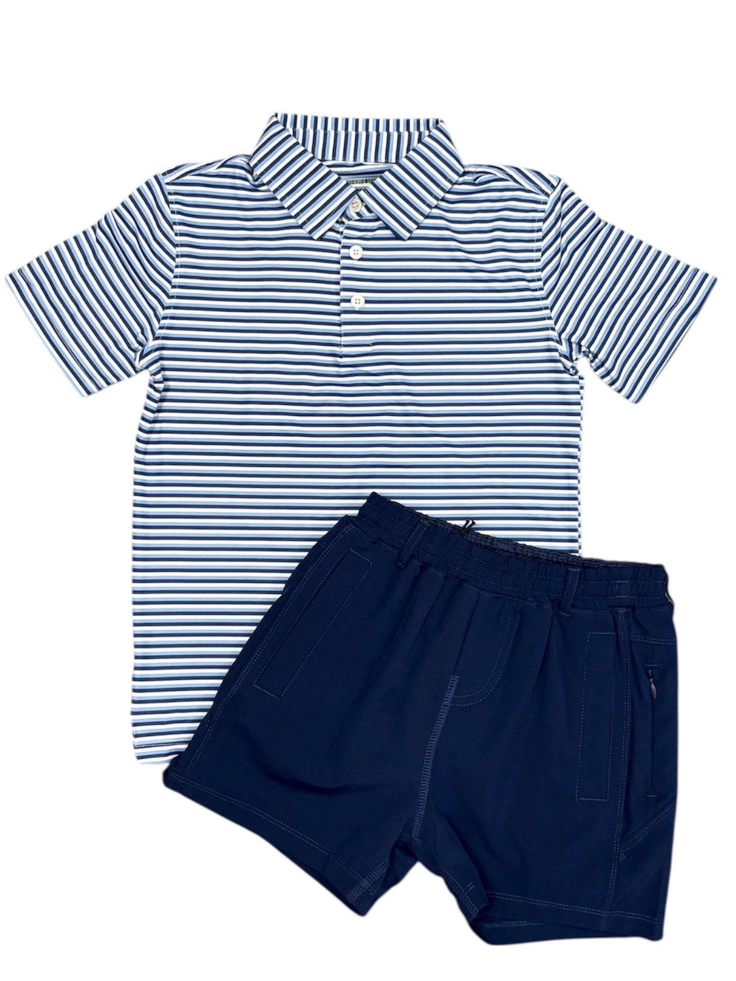 Navy/Blue/White Stripe Polo
