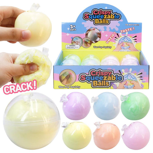 Solid Pastel Crunchy Crispy Cracking Clay Squishy Ball