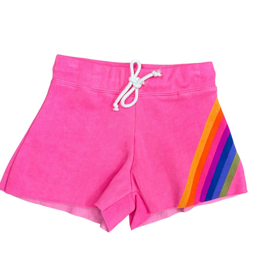 Neon Pink Striped Rainbow Short