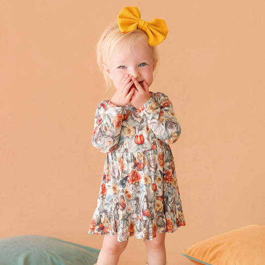 Mariposa Ruffled Twirl Bodysuit Dress