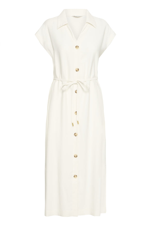 White Button Down Midi Dress
