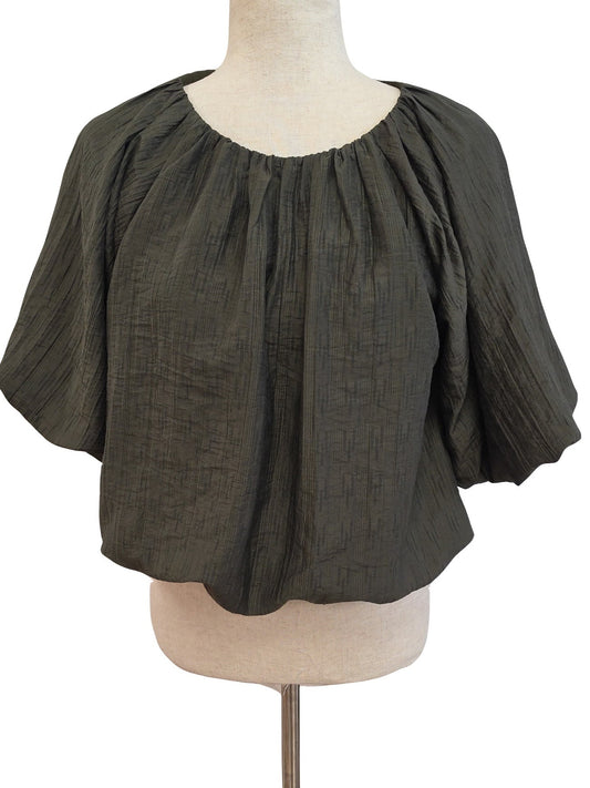 Olive Green Bubble Top