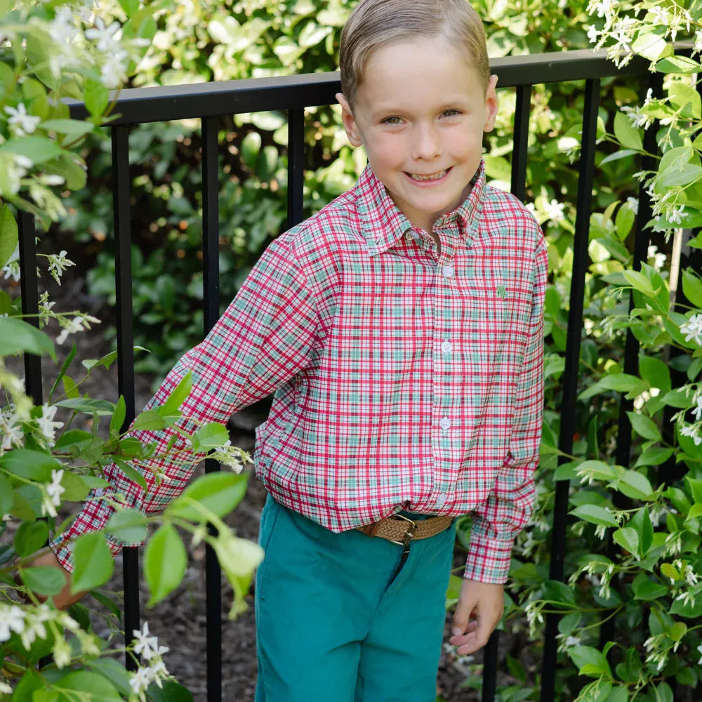 Performance Button Down Shirt-Jolly Plaid