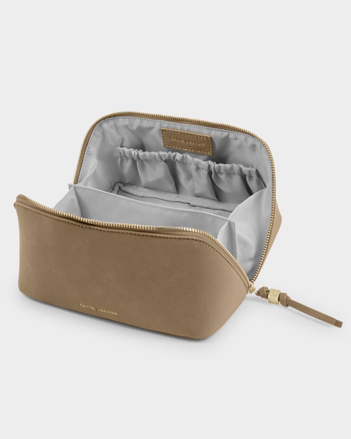 Soho Suedette Medium Makeup & Toiletry Bag - Taupe