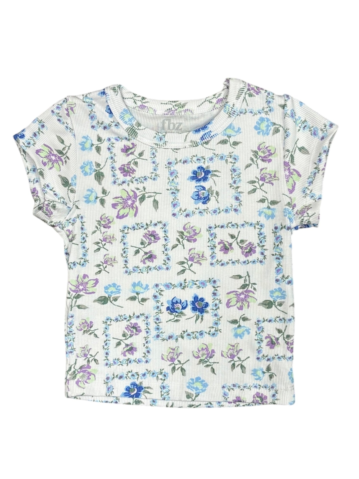 Blue Square Floral Tee