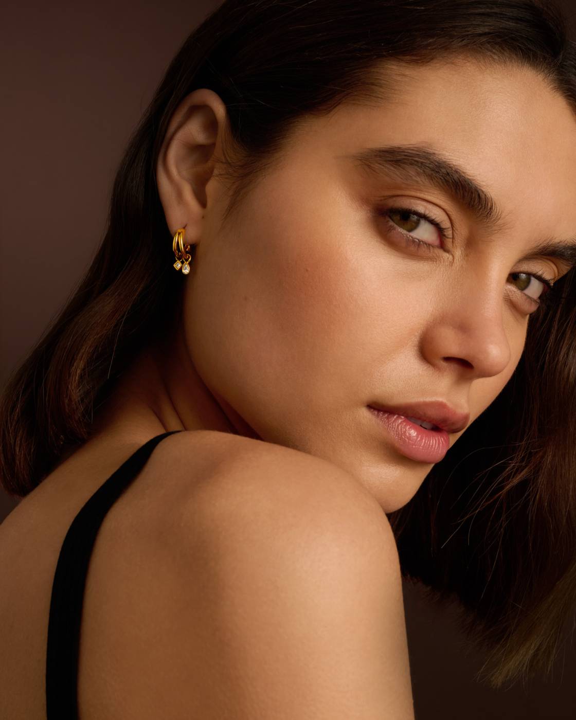 Champagne Hour Waterproof Gold Small Drop Earrings