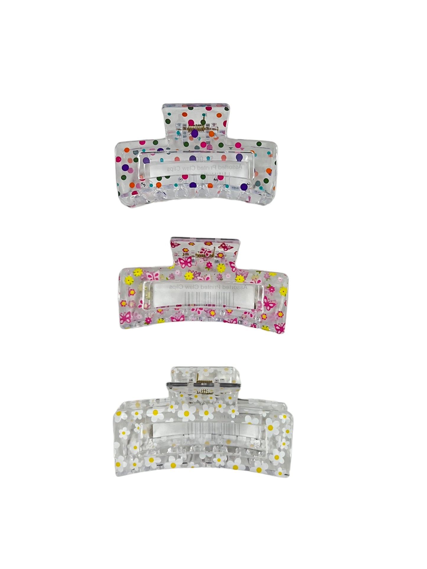 Assorted Printed Claw Clips