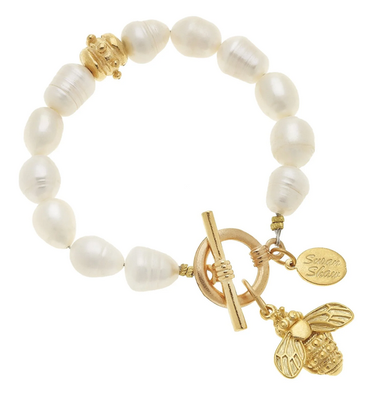 Honey Bee Pearl Bracelet