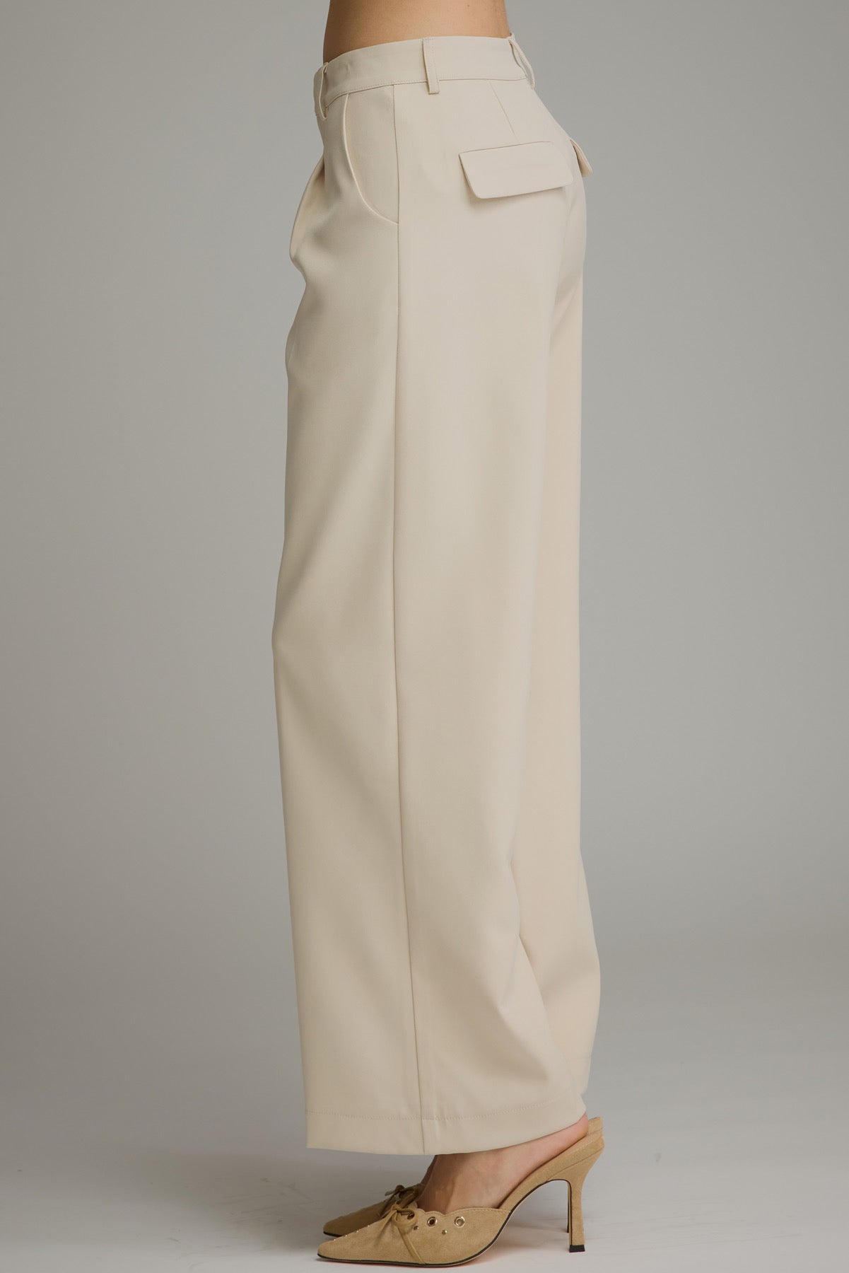 Khaki Mid Rise Pant