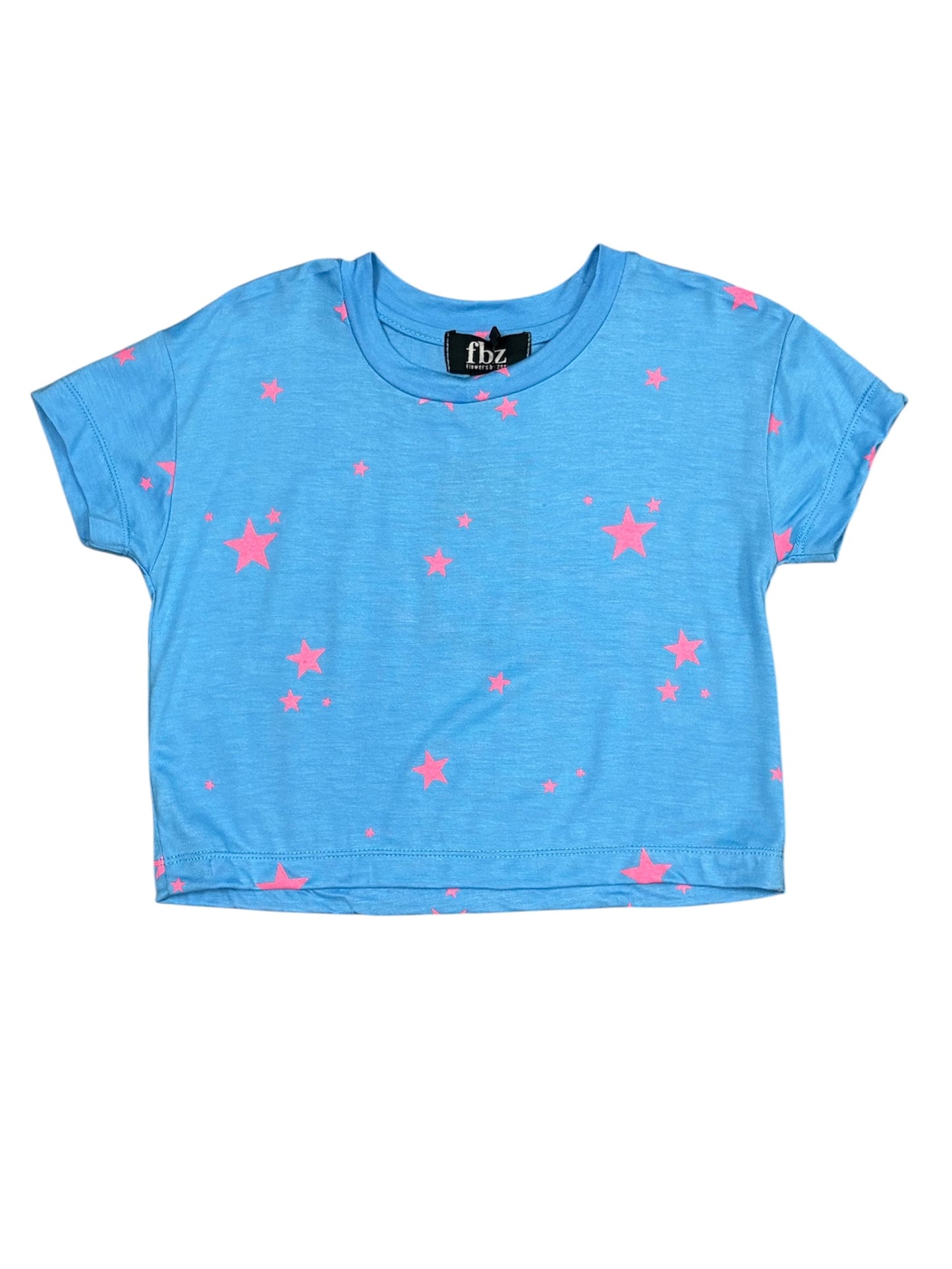 Neon Blue Star Pink Top