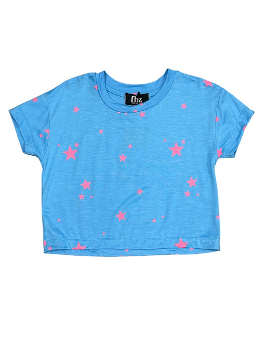 Neon Blue Star Pink Top