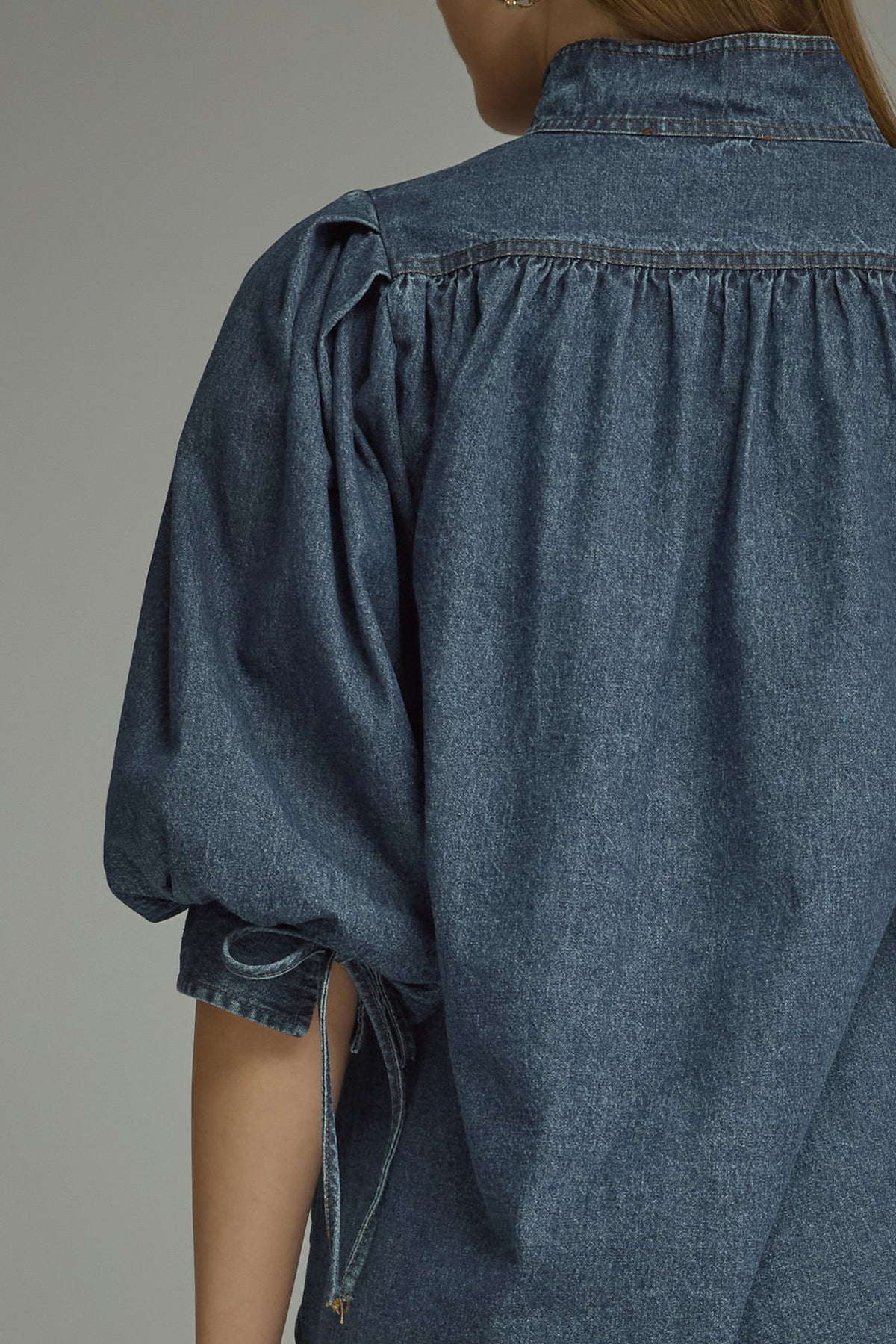 Denim Sleeve Tie Top