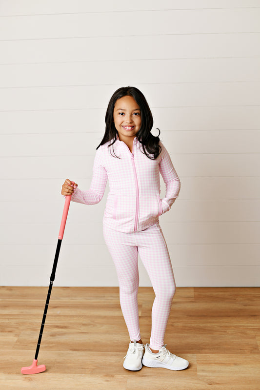 Pink Gingham Active Lagging