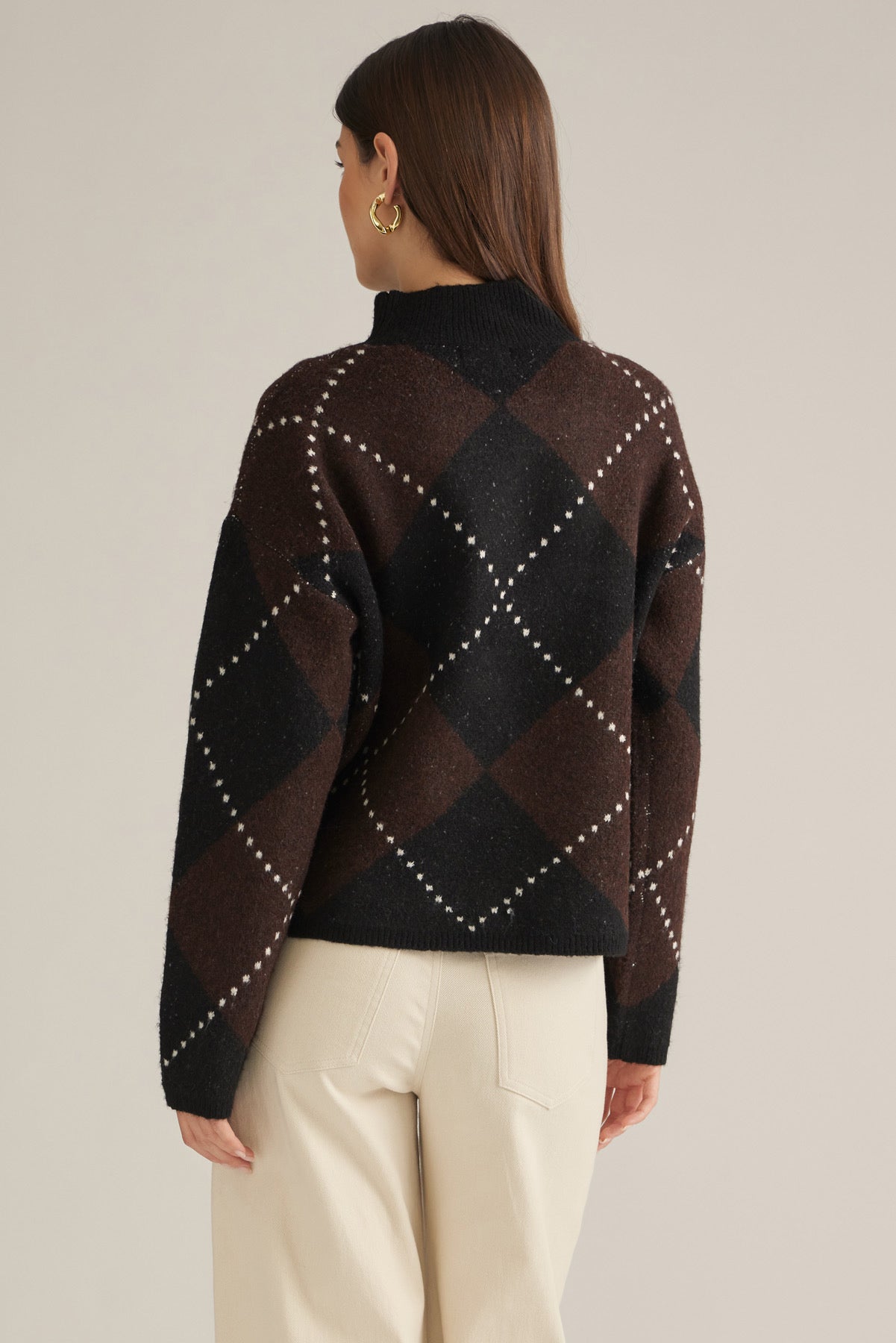 Brown Argyle Sweater